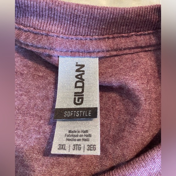 Gildan Fall Cheetah Print Pumpkin on Plum Short Sleeve T-shirt; Size 3X - Picture 6 of 8